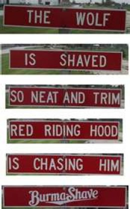 Burma Shave sayings