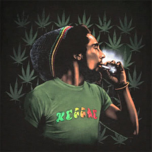 Bob Marley Smoking weed Image