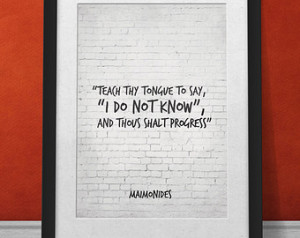 ... and thous shalt progress, Maimonides Life Wisdom Quote Wall Decor