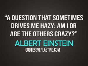 question that sometimes drives me hazy am I or are the others crazy ...