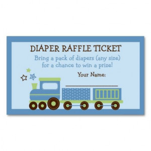 Choo Choo Train Diaper Raffle Tickets Business Card Template