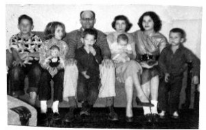 From left: Larry, Susan (and doll) Dad with Mark, Mom with Jill, Lynda ...