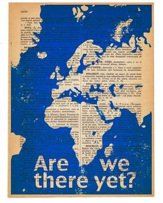 We Are Here, Europe and Africa, geek wall art PRINT vintage page art ...