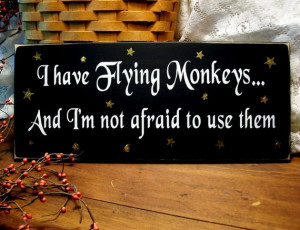 have Flying Monkeys Wood Wizard of Oz Sign Painted Primitive Wall ...