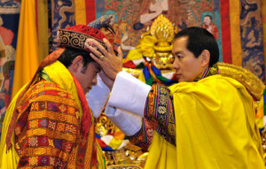 ... Jigme Singye Wangchuck crowns his son Jigme Khesar Namgyel Wangchuck