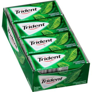 ... Trident Spearmint Sugar Free Gum with Xylitol, 18 pieces, 12 count