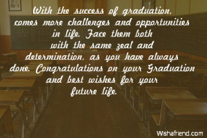 ... on your Graduation and best wishes for your future life