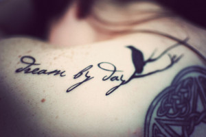 Edgar allan poe quote lettering tattoo design