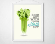 ... cooking quote minimal eggshell green vegetable vegan aqua yellow art