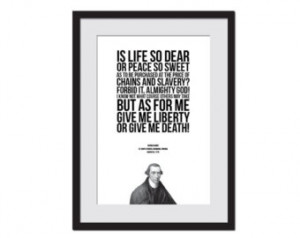Patrick Henry - Give me Liberty Give me Death - Typographic Print ...