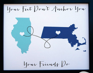 Best Friends Print: Lo ng Distance Gift Best Friend Family Friend ...