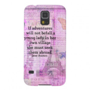 Jane Austen cute travel quote with art Galaxy S5 Cover
