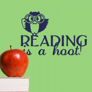 Reading Is A Hoot - vinyl wall decal