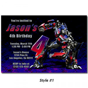 Transformers Invitations with Megatron and Optimus Prime