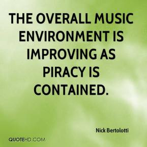 Nick Bertolotti - The overall music environment is improving as piracy ...