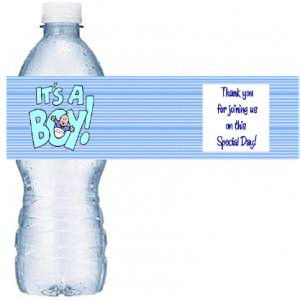 BLUE BABY WATER Bottle labels Baby Shower Party Favors 50 High Gloss ...