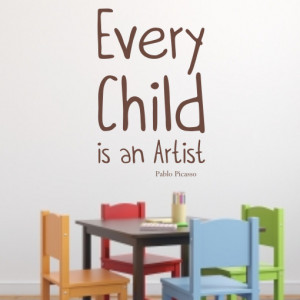 source Picasso Quote Sticker 'Every child is an Artist' H587K