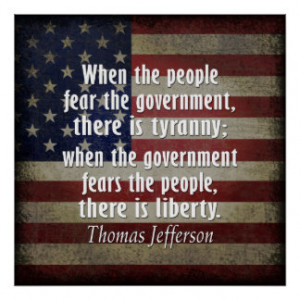 Thomas Jefferson Quote on Liberty and Tyranny Poster