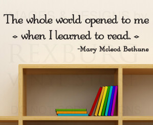 ... Quote Vinyl Art Reading Books School Classroom Story time Wall decor