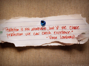 ... is not attainable but if we chase perfection we can catch excellence