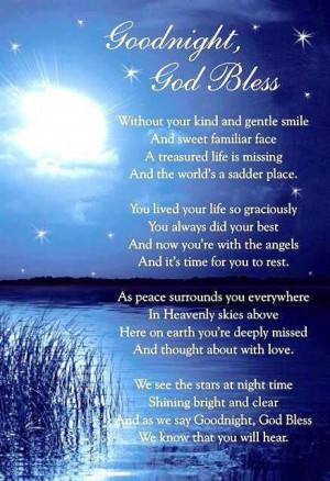 Goodnight, God bless