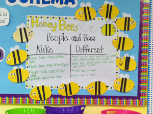 Honey Bees in our reading story, so we made these cute little bees ...