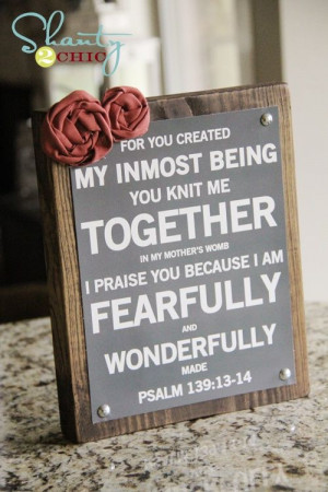 Psalm 139:13-14 Free scripture printable w/ plaque tutorial. Great ...