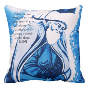Rumi sayings and quotes about WONDERS Throw Pillow from Zazzle.