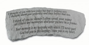 Memorial Garden Bench - I Thought of You With Love Today