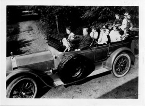 The Gilbreth family goes for a ride, circa 1920