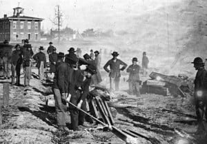 Gen. Sherman’s men destroy an Atlanta railroad during their March to ...