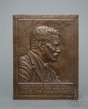 ... Bronze foundry seal on President Theodore Roosevelt bronze bookends