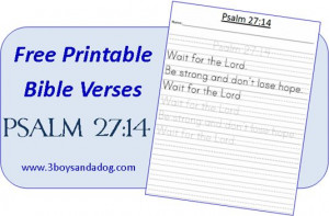 Free Printable Bible Verses: Psalm 27:14