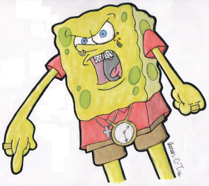cool drawings of spongebob gangster