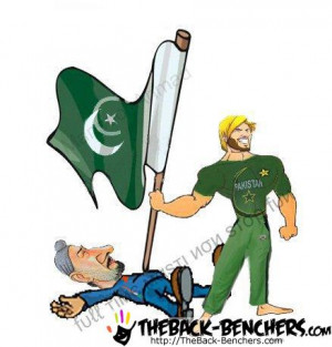 Funny picture of India vs Pakistan Cricket match
