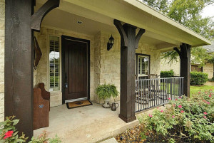 house with stone front porch
