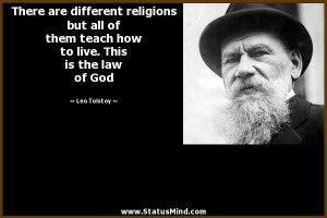 There are different religions but all of them teach how to live. This ...