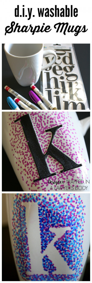 MUST PIN! Easy dotted Sharpie Mugs THAT YOU CAN WASH. Full tutorial by ...
