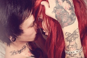 body, boy, couple, girl, hair, kiss, love, modification, red, style ...