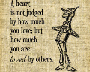 of Oz quote//Tin Man//Vintag e Image//Book Illustration//Heart//Love ...