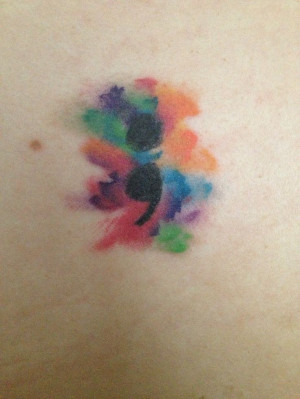 Semi colon tattooSemicolon Tattoo, Tattoo Semicolon, Watercolors