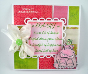 The little hippo and bird were stamped with Versafine Smokey Gray and ...