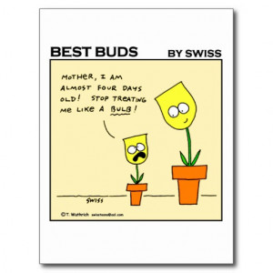 Funny Flower Gardening Cartoon Postcard