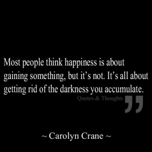 ... it's not. It's all about getting rid of the darkness you accumulate