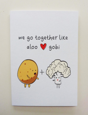 Funny Indian Food-inspired Greetings Card - Aloo Gobi