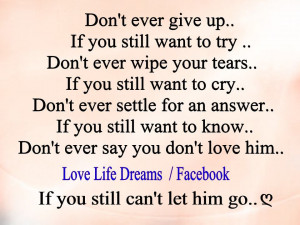 Don’t ever give up...