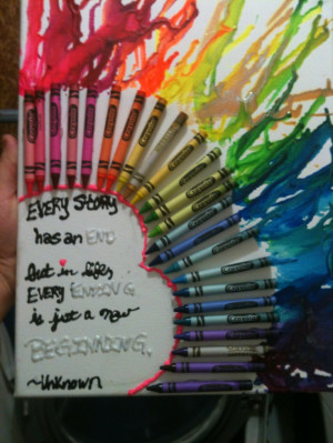 Crayon melt Art with a quote