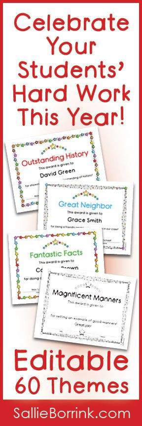 Classroom Idea, Awards Certificate, Area, Color, Achievement Awards ...