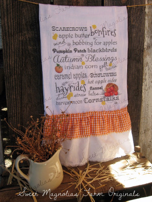 ... Fade In To Autumns Beauty..... Fall Flour Sack Towels now available