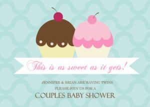 Twins baby shower invitation by PurpleTrail.